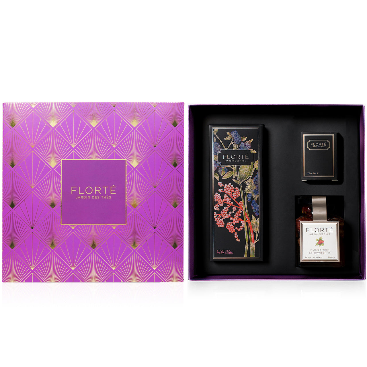 Florté Gift Set with 1 Loose Tea, 1 Fruit Honey & 1 Tea Strainer