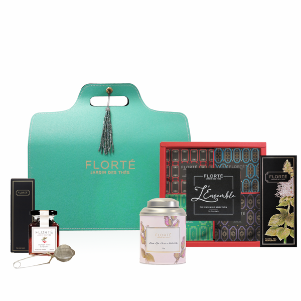 Blue Leather Bag Gift Set