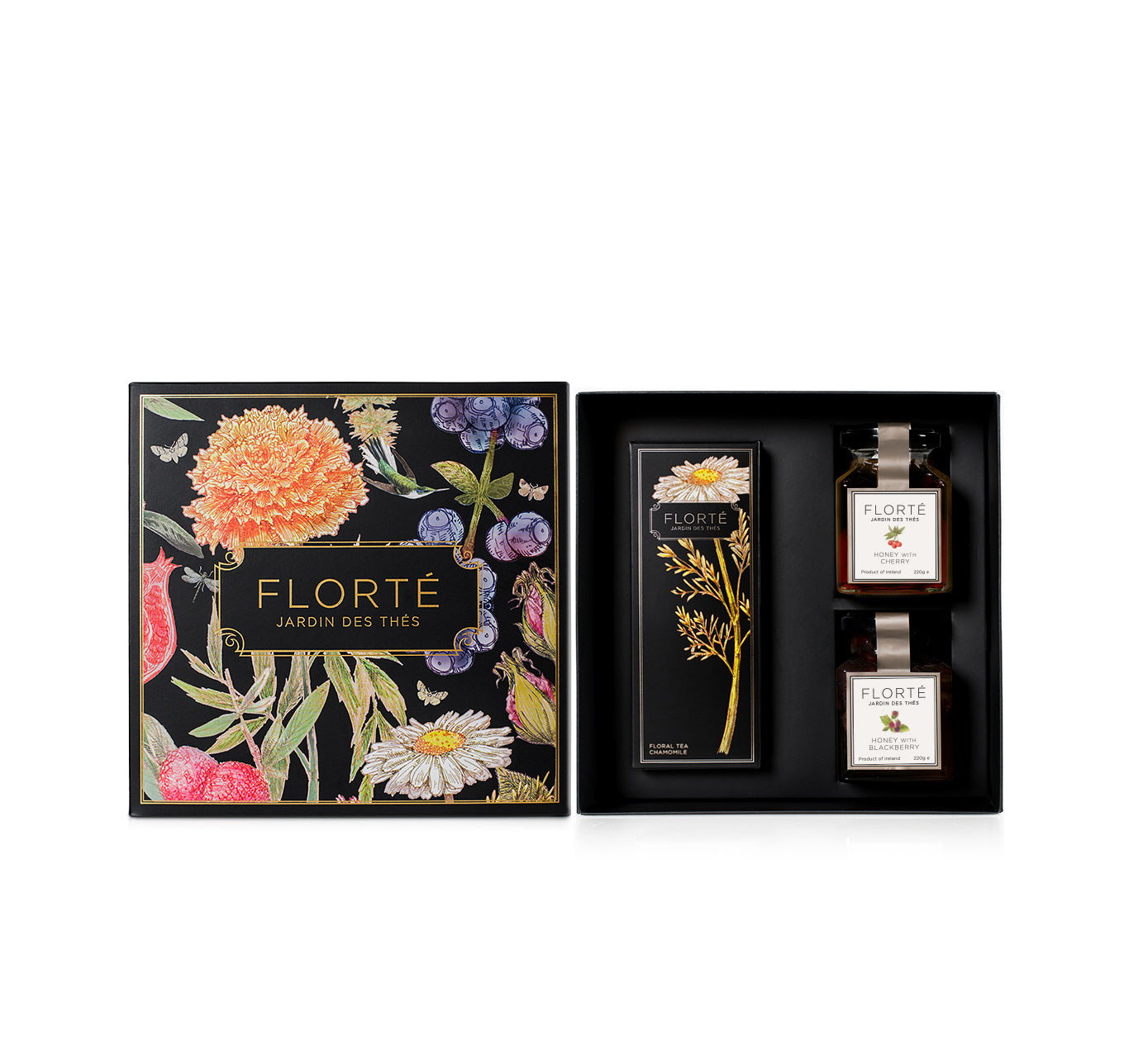 Florté Gift Set with 1 Loose Tea & 2 Fruit Honeys