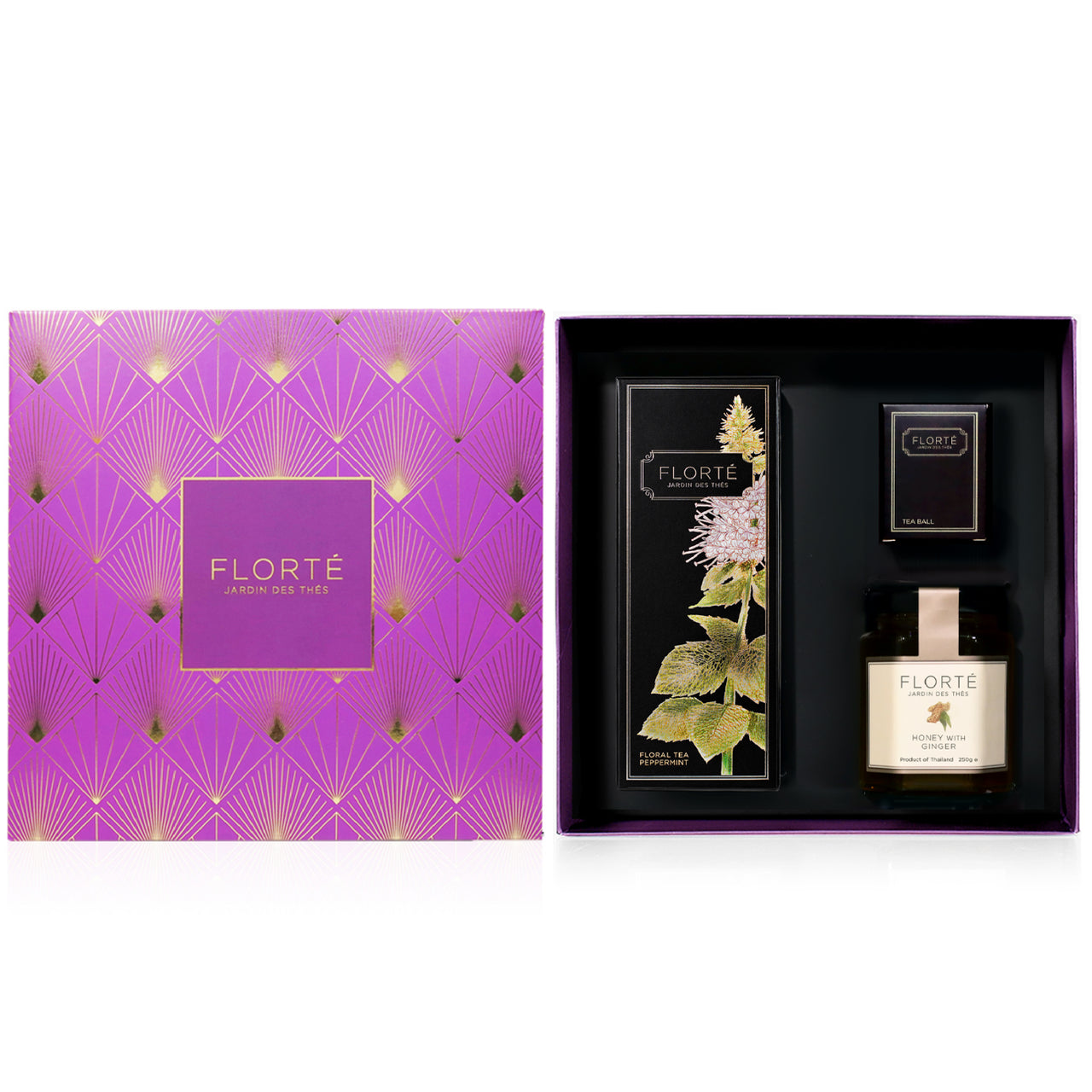 Florté Gift Set with 1 Loose Tea, 1 Fruit Honey & 1 Tea Strainer