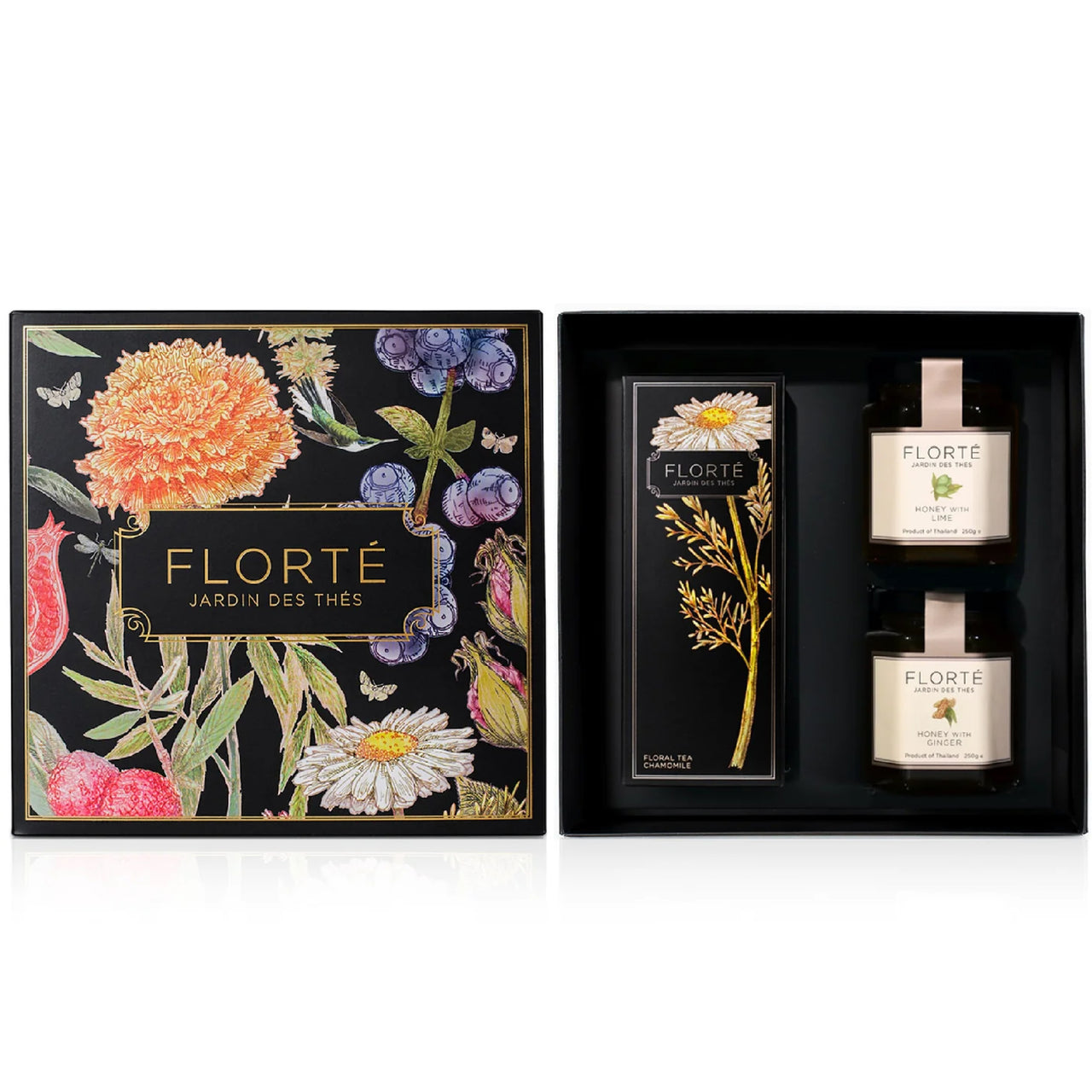Florté Gift Set with 1 Loose Tea & 2 Fruit Honeys