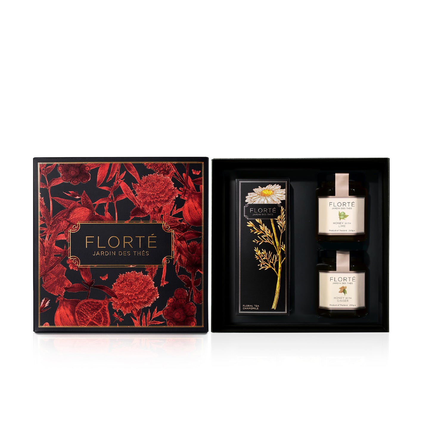 Florté Gift Set with 1 Loose Tea & 2 Fruit Honeys