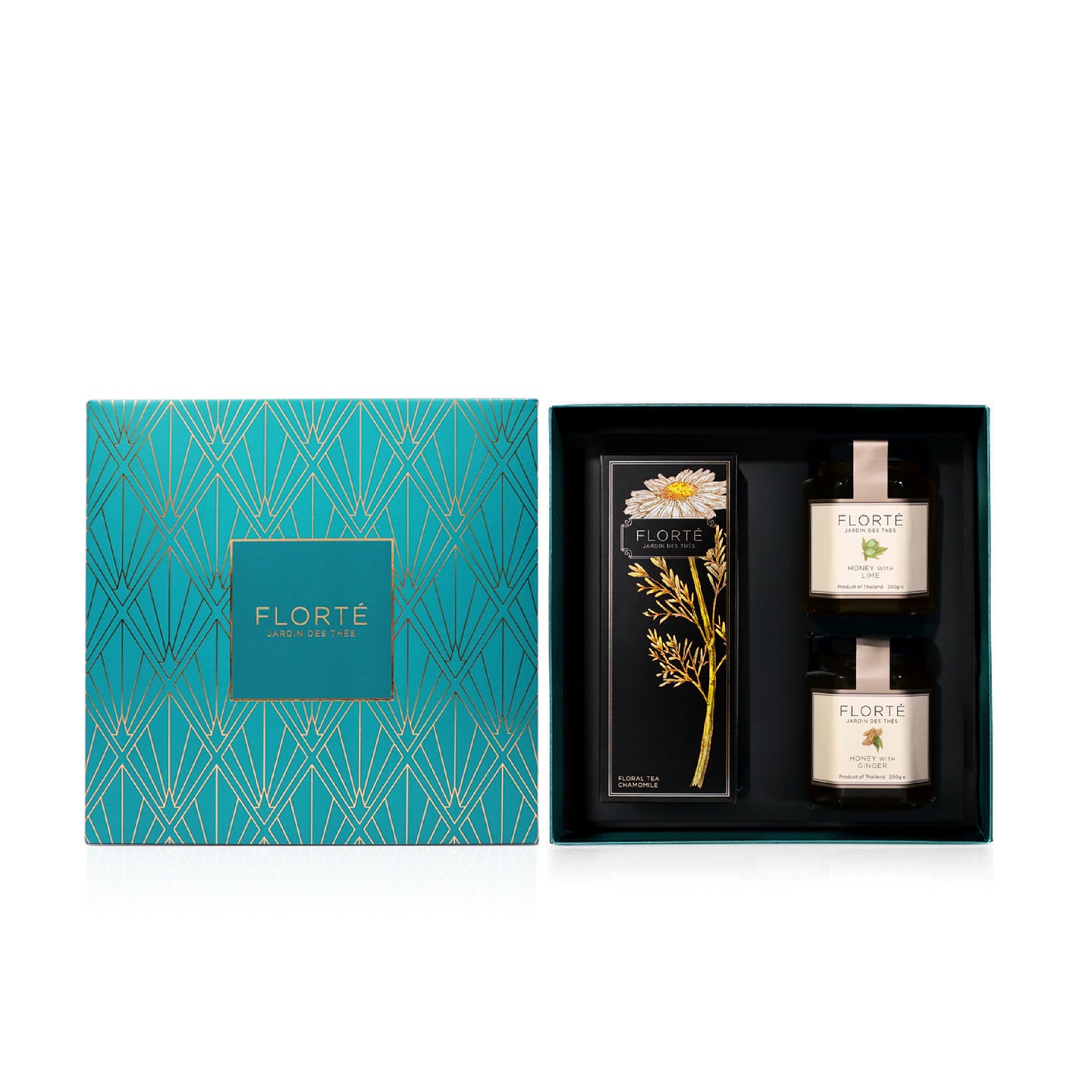 Florté Gift Set with 1 Loose Tea & 2 Fruit Honeys