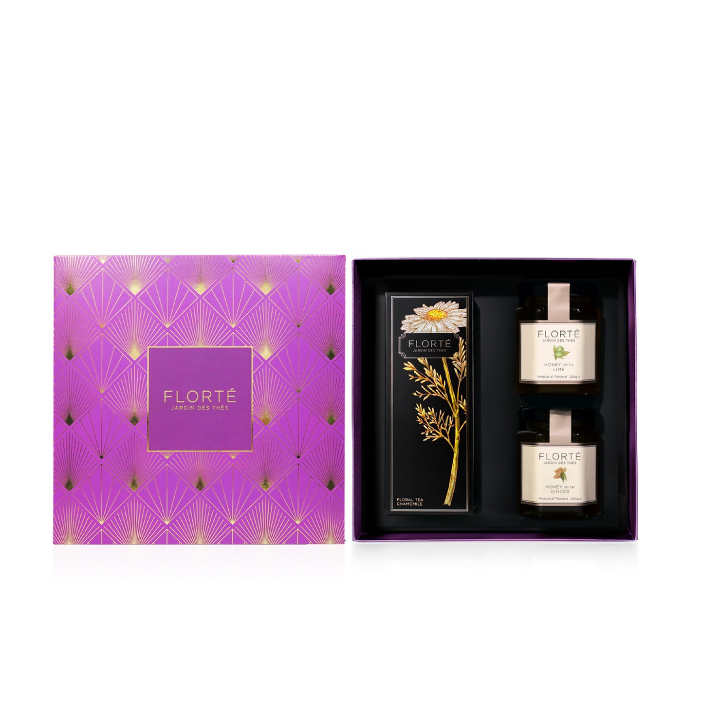 Florté Gift Set with 1 Loose Tea & 2 Fruit Honeys