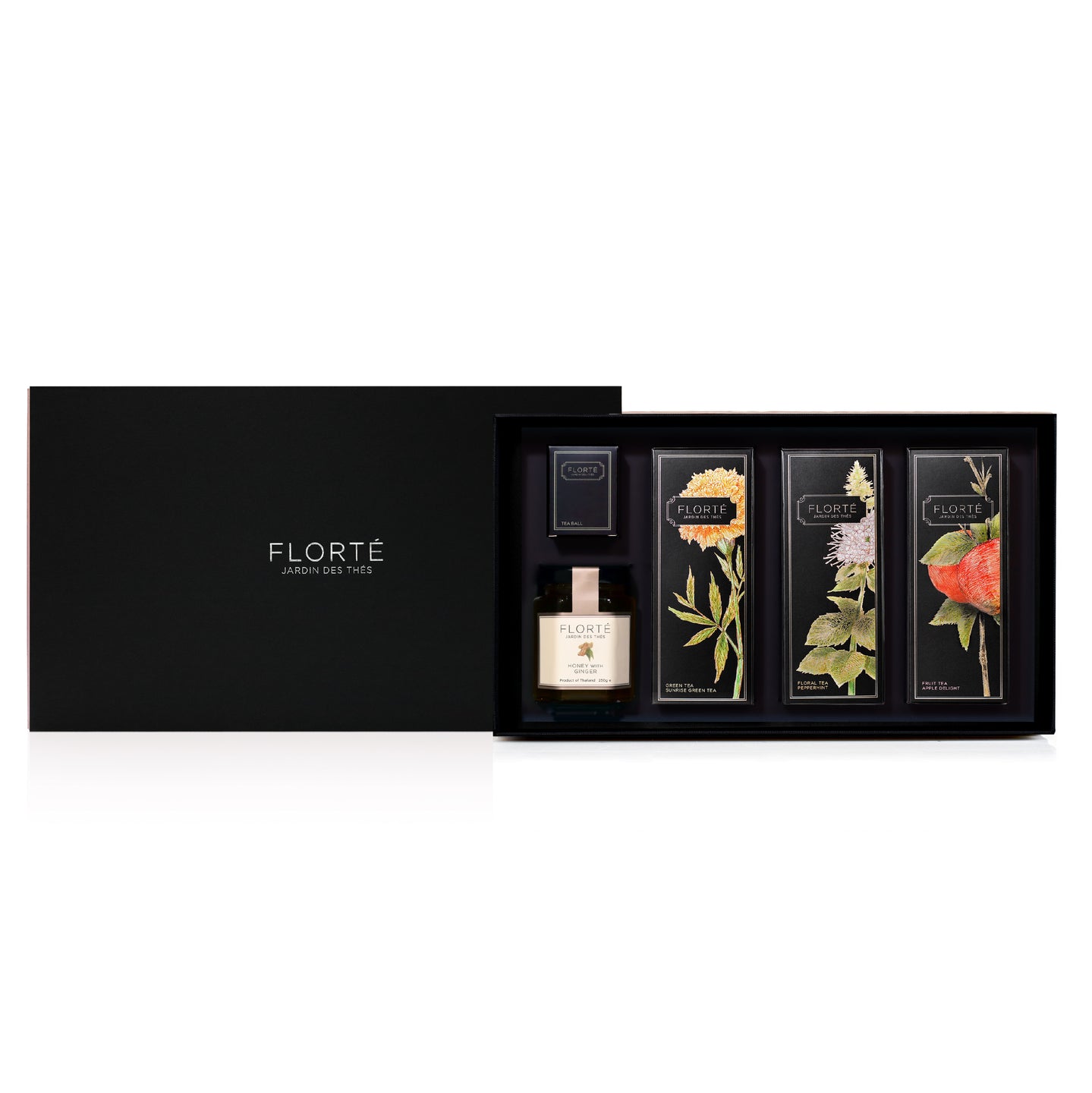 3 Teas with Ginger Honey and Tea Strainer Gift Set - Calla