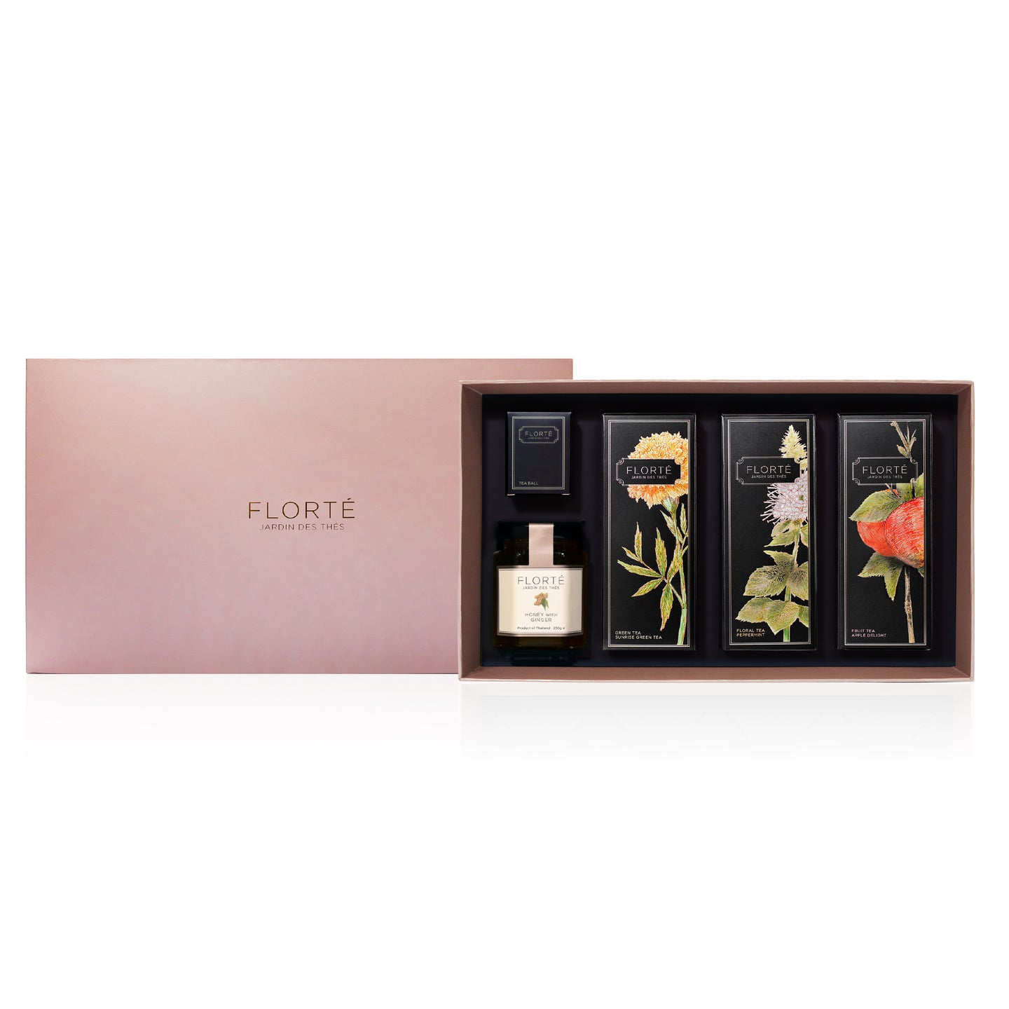 3 Teas with Ginger Honey and Tea Strainer Gift Set - Calla