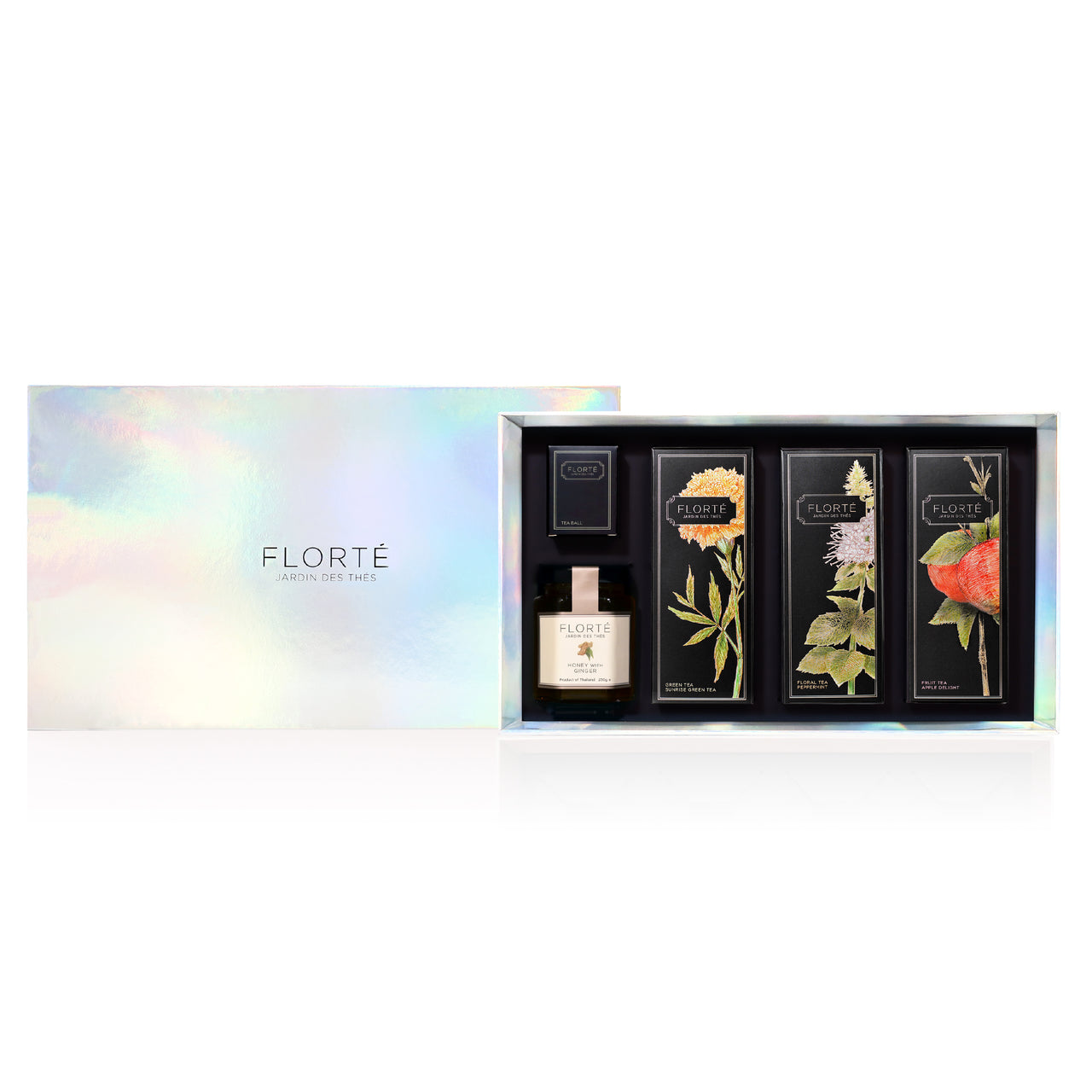 3 Teas with Ginger Honey and Tea Strainer Gift Set - Calla