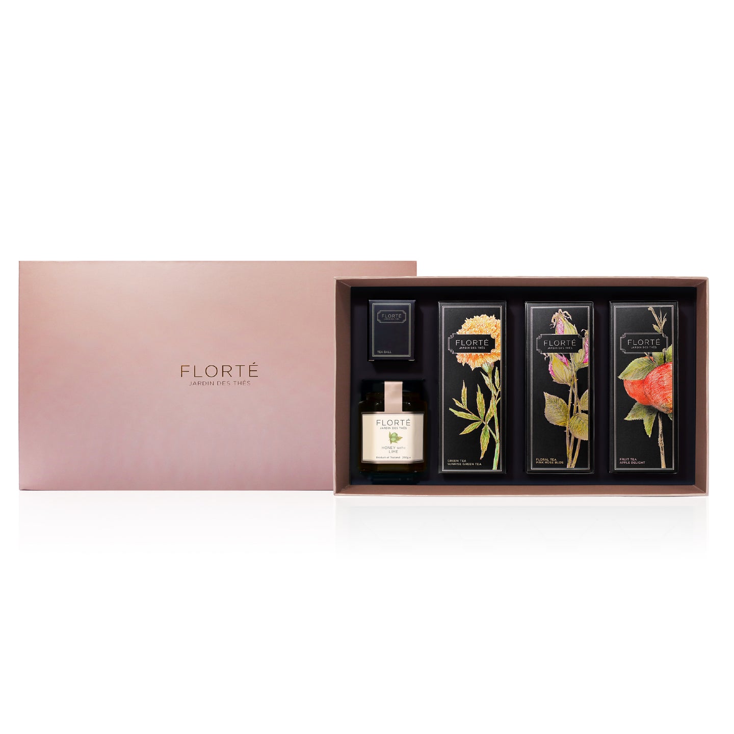 3 Teas with Lime Honey and Tea Strainer Gift Set - Calla