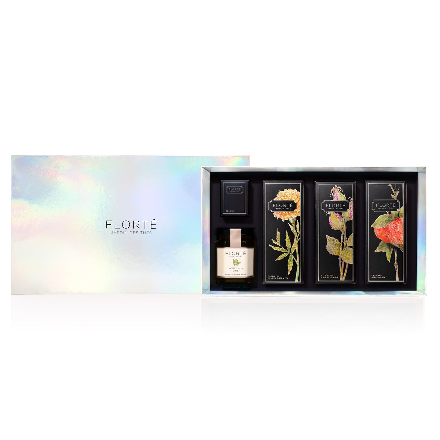 3 Teas with Lime Honey and Tea Strainer Gift Set - Calla