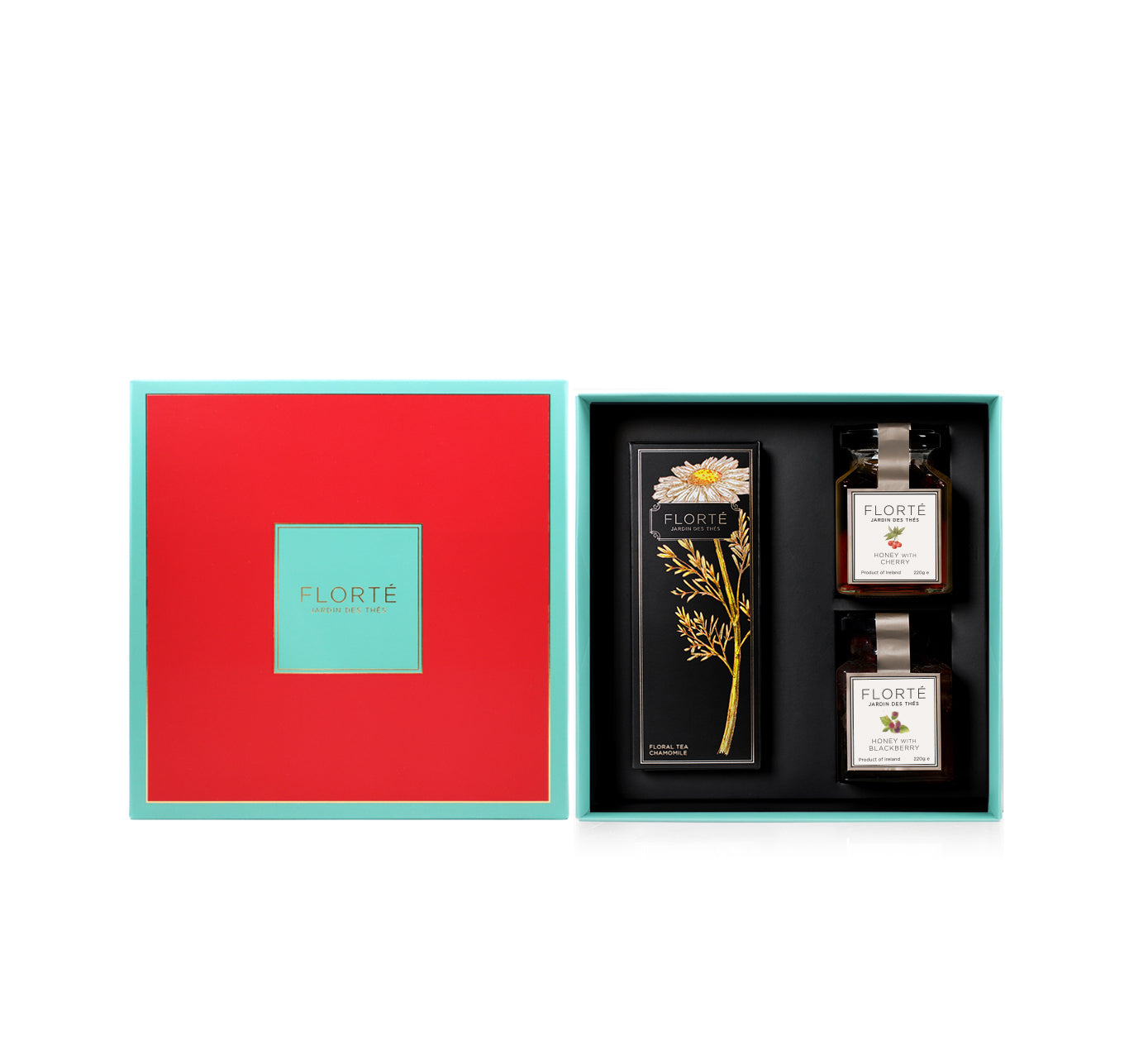 Florté Gift Set with 1 Loose Tea & 2 Fruit Honeys